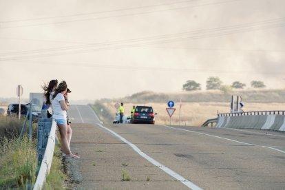 Incendio de nivel 2 en Castrillo de los Polvazares (León).