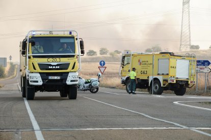 Incendio de nivel 2 en Castrillo de los Polvazares (León).