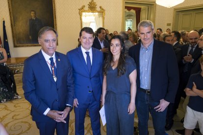 La capitana del Club Baloncesto Perfumerías Avenida, Silvia Domínguez, pronuncia el Pregón de las Ferias de Salamanca Asiste el presidente de la Junta de Castilla y León. Alfonso Fernández Mañueco.