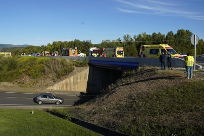 Accidente en la N-VI en Carracedelo (León)