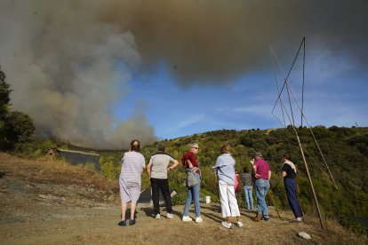 Incendio entre las localidades de Brañuelas y Tremor de Abajo (León)