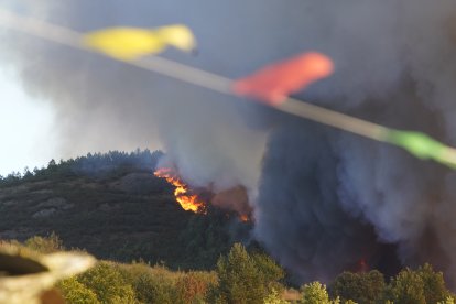 Incendio entre las localidades de Brañuelas y Tremor de Abajo (León)