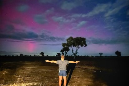 Aurora boreal que se extendía desde los cielos de Sayago, en Zamora