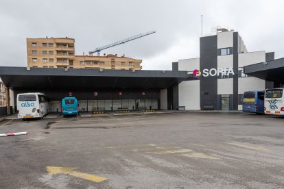 Estación de autobuses de Soria durante la jornada de huelga.