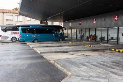 Estación de autobuses de Soria durante la jornada de huelga.