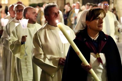 Celebración de la Procesión de las antorchas con motivo del 52 Congreso Nacional de Hospitalidad de España que acoge la Diócesis de León