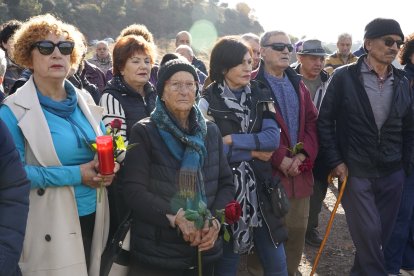 Inauguración del Memorial Minero en recuerdo a los trabajadores fallecidos en el accidente de la mina de Combustibles de Fabero del Grupo Río en Fabero (León), del que se cumplen 40 años