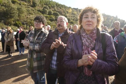 Inauguración del Memorial Minero en recuerdo a los trabajadores fallecidos en el accidente de la mina de Combustibles de Fabero del Grupo Río en Fabero (León), del que se cumplen 40 años