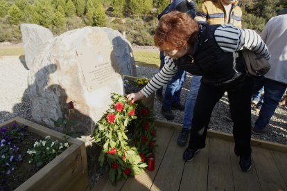 Inauguración del Memorial Minero en recuerdo a los trabajadores fallecidos en el accidente de la mina de Combustibles de Fabero del Grupo Río en Fabero (León), del que se cumplen 40 años