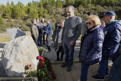 Inauguración del Memorial Minero en recuerdo a los trabajadores fallecidos en el accidente de la mina de Combustibles de Fabero del Grupo Río en Fabero (León), del que se cumplen 40 años