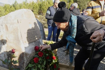 Inauguración del Memorial Minero en recuerdo a los trabajadores fallecidos en el accidente de la mina de Combustibles de Fabero del Grupo Río en Fabero (León), del que se cumplen 40 años