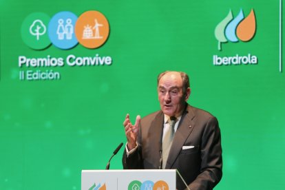 El presidente de Iberdrola, Ignacio Sánchez Galán, en la entrega de premios
