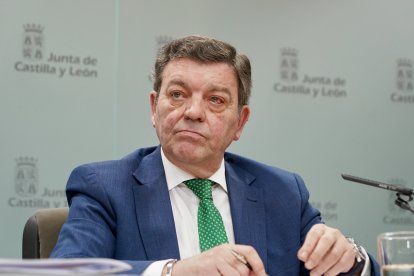 El consejero de la Presidencia de Castilla y León, Luis Miguel González Gago, durante la rueda de prensa posterior al Consejo de Gobierno.