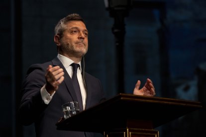 Julio López Revuelta, en un momento de su pregón de la Semana Santa de Salamanca.