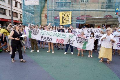 Manifestación en contra de la construcción de la planta de biomasa en León