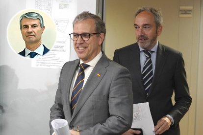 Veganzones y Díaz Pico, en una imagen de archivo, y Fernández, en el círculo.