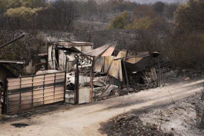 Efectos del incendio de Las Médulas, en León.