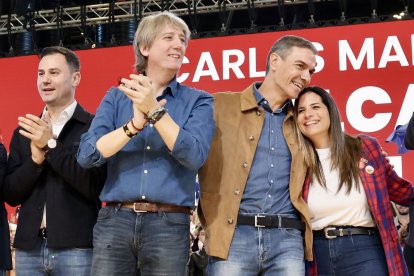 Javier Alfonso Cendón, Carlos Martínez, Pedro Sánchez y Nuria Rubio en las jornadas del PSOE en León