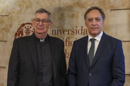 El alcalde, Carlos García Carbayo, y el rector, Santiago García-Jalón de la Lama, presentan el proyecto de musealización de Scala Coeli.