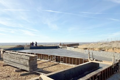 Obras de construcción del futuro Centro Arqueológico de la Ciudad de Lancia (León)