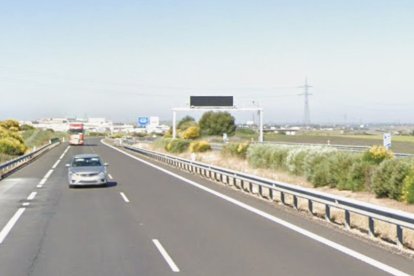 Tramo de la A-62 afectado por los cortes, en una imagen de archivo.