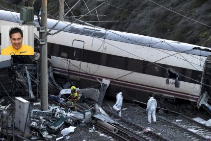 Accidente ferroviario en Adamuz, en la foto pequeña Julio Rodríguez.