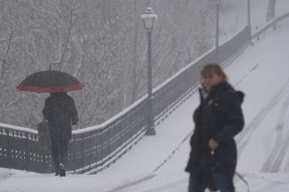 La borrasca Kristin llena de nieve El Bierzo, en una imagen de archivo