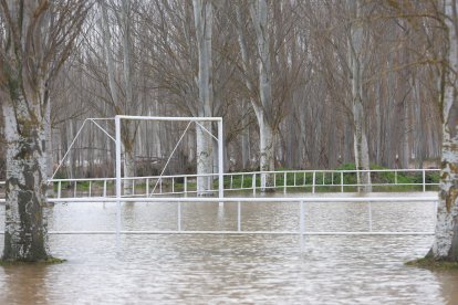 Crecida del Río Orbigo a su paso por Villabrazaro
