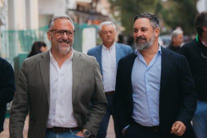 Pollán y Abascal, en la fotografía elegida por el candidato de VOX en Castilla y León para ilustrar su mensaje en X.