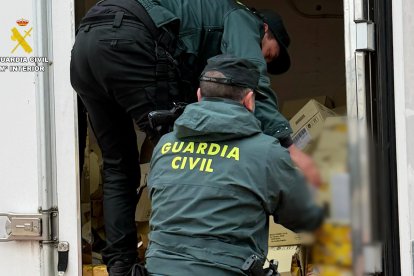 El camión isotermo en el que ocultaban casi 11.300 latas de atún robadas