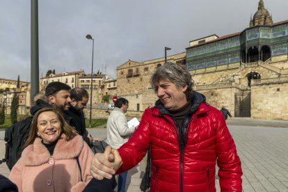 El secretario general del PSOECyL, Carlos Martínez, en Salamanca