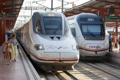 Imagen de un AVE en la estación Rosa Manzano