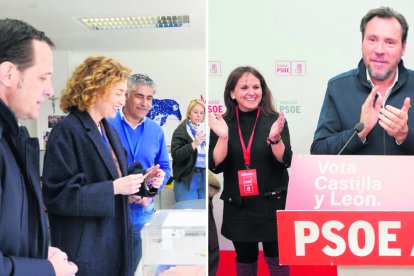 Pardo vota en el colegio electoral y Gómez Urbán y Puente tras el escrutinio.