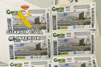 Boletos utilizados para la estafa en la comarca de Arlanza