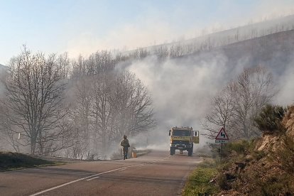 Incendio en el municipio de Igüeña (León)