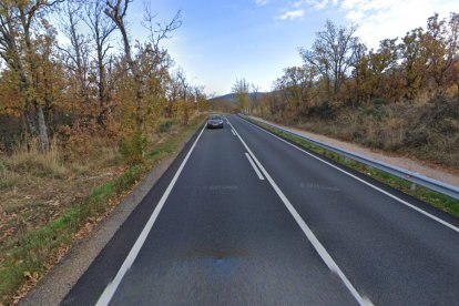 CL-601 a la altura del Real Sitio de San Ildefonso (Segovia),donde ha tenido lugar el accidente