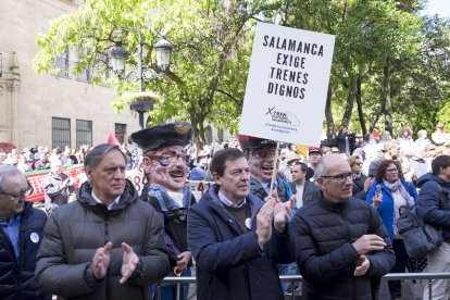 Manifestación en defensa de las conexiones ferroviarias de Salamanca