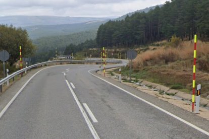 Punto en el que se produjo el accidente en Puerto del Pico, en Villarejo del Valle