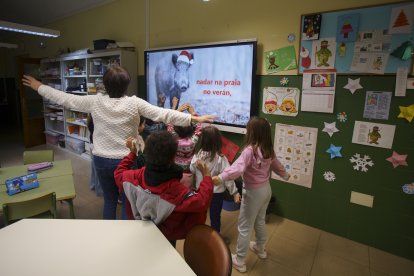 Aula de gallego en el colegio García Yebra de Ponferada, perteneciente al programa de la Junta de Castilla y León.