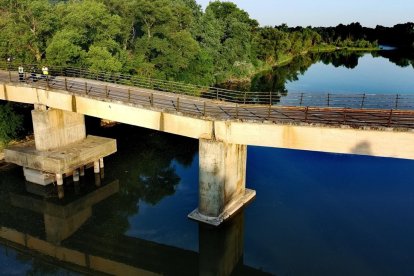 Hundimiento del pilar de un puente en Zamora.