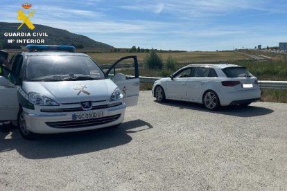 Punto de control de la Guardia Civil.