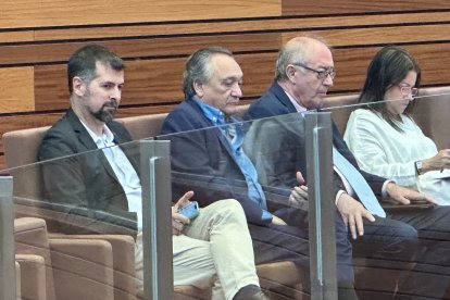 El senador autonómico del PSOE, Luis Tudanca, asiste al pleno del Procurador del Común en las Cortes.