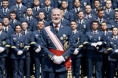 Acto de entrega de los Reales Despachos de Sargento a la XXXIV promoción de la Academia Básica del Aire y del Espacio, que está presidido por el rey Felipe VI.