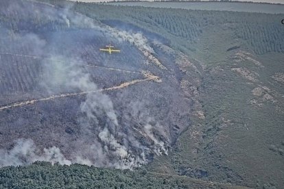 Incendio forestal de Espina de Tremor (León).