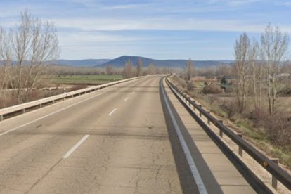 Tramo de la N-111 donde se produjo el accidente.