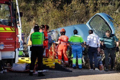 Accidente en la N-620 en Espeja (Salamanca)