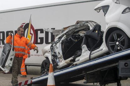 Estado en el que quedaba el coche en el que viajaban los jóvenes