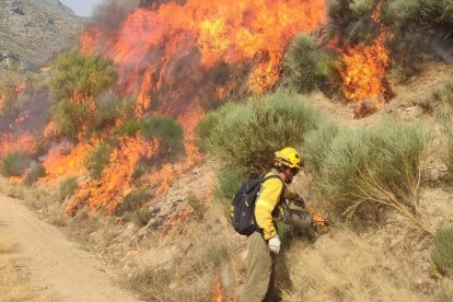Incendio en la Sierra de Béjar cerca de Candelario