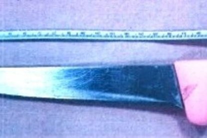 El arma blanca que portaba el detenido