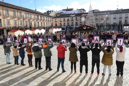 Lectura del manifiesto por el Día contra la Violencia de Género en la plaza Mayor de Palencia. - ICAL